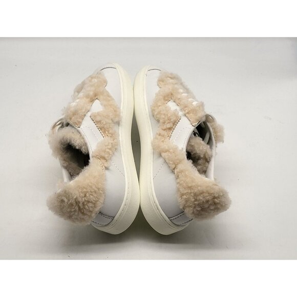 Stuart Weitzman Daryl Cozy Shearling Sneakers Women's 5.5B‎ White Leather NWOB - Picture 5 of 9